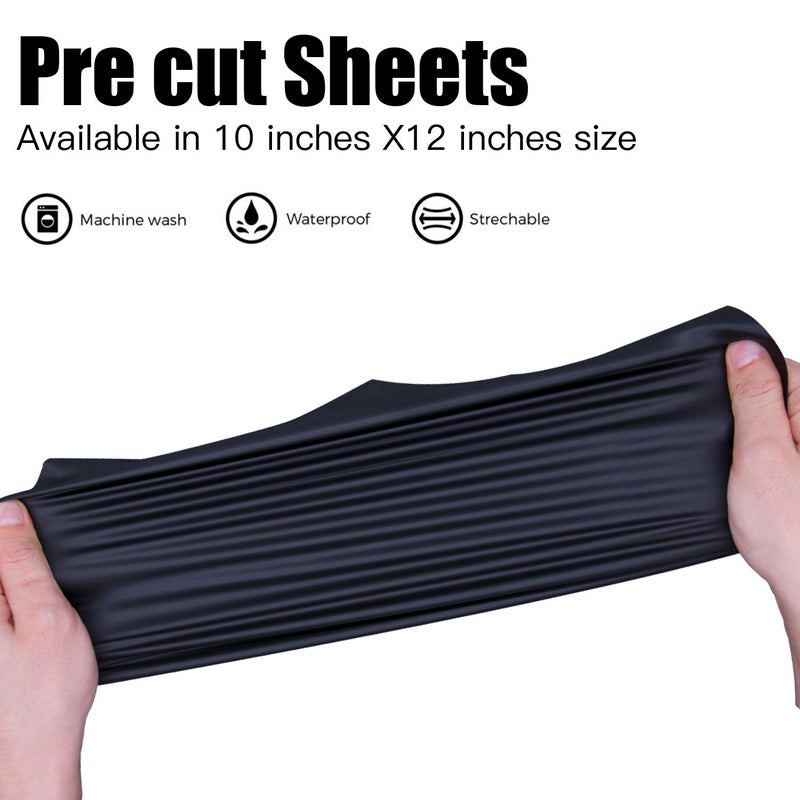 JANDJPACKAGING Black Heat Transfer Vinyl for T- Shirts- 10 Sheets,10"x12" Black HTV Iron On Vinyl for Cricut and Silhouette Cameo Including Teflon Sheet - Image 4